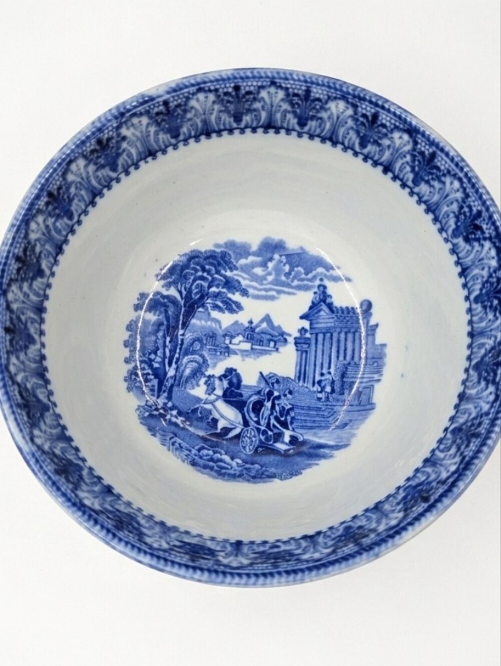c.1910 Cauldon England – Blue & White "Chariot" Bowl (MINT)